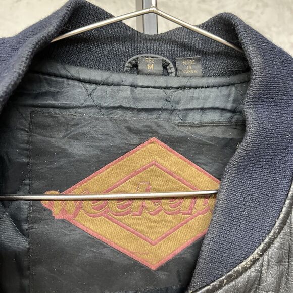 Vintage Weekends Heavily Distressed Faded Soft Leather Bomber Jacket - Picture 11 of 15